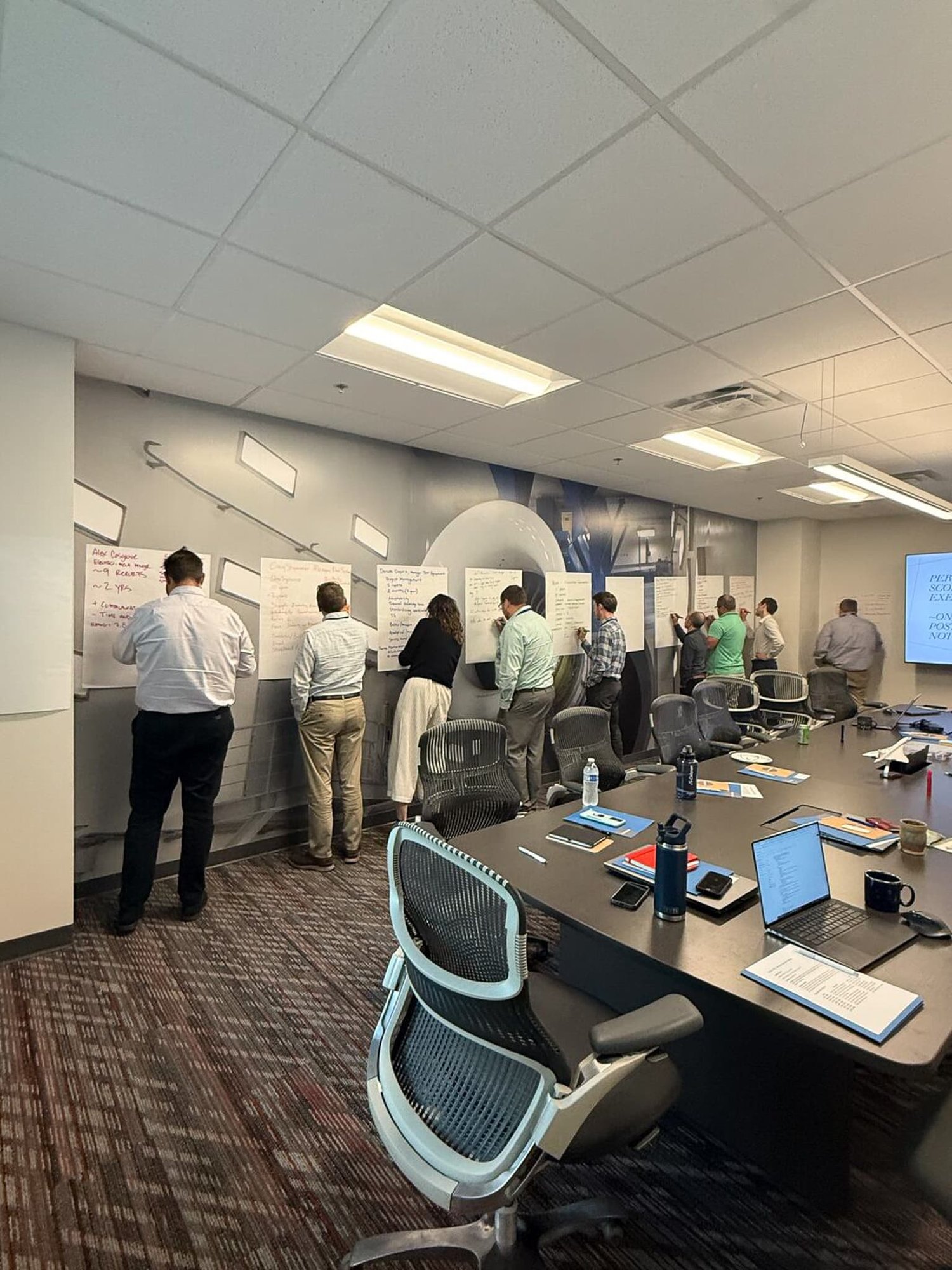 Workshop team exercise collaborating on growth strategies 